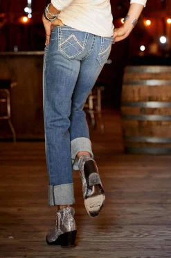 New R.E.A.L. Mid Rise Stretch Icon Stackable Straight Leg Jeans Western|Jodhpurs