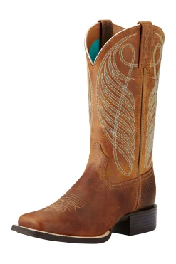 Online Round Up Wide Square Toe Woman Western|Country Boots