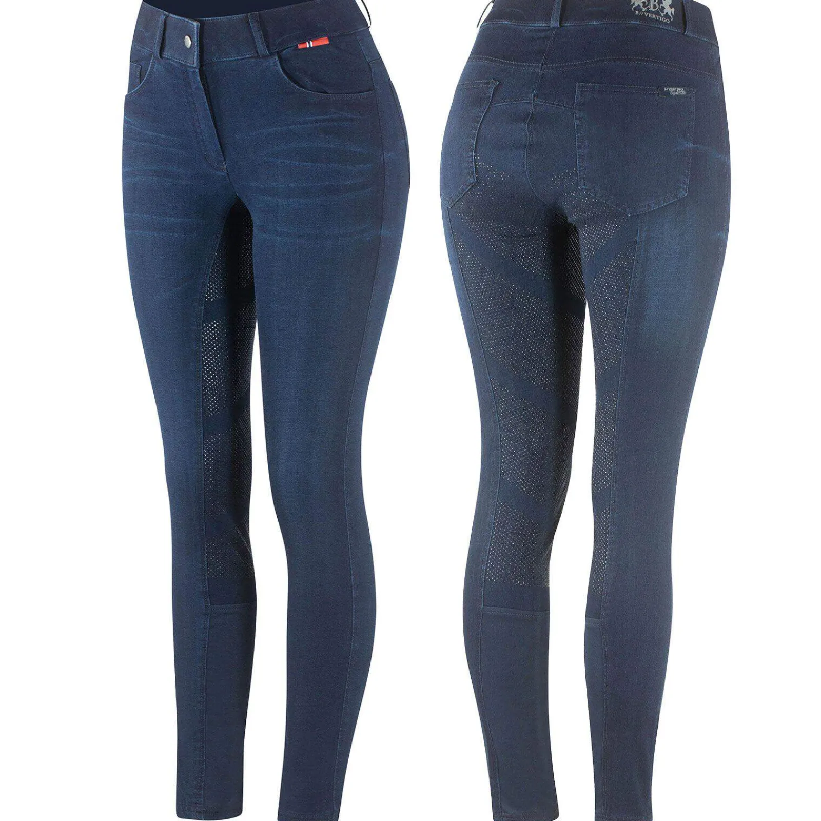 Clearance B Vertigo Elle Full Seat Breeches Denim with silicone grip for Woman Full Seat Breeches