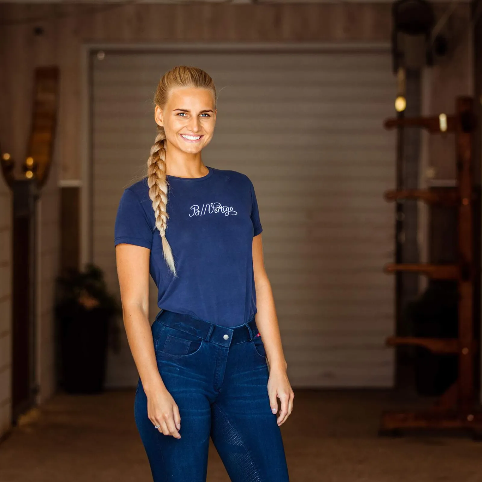 Clearance B Vertigo Elle Full Seat Breeches Denim with silicone grip for Woman Full Seat Breeches