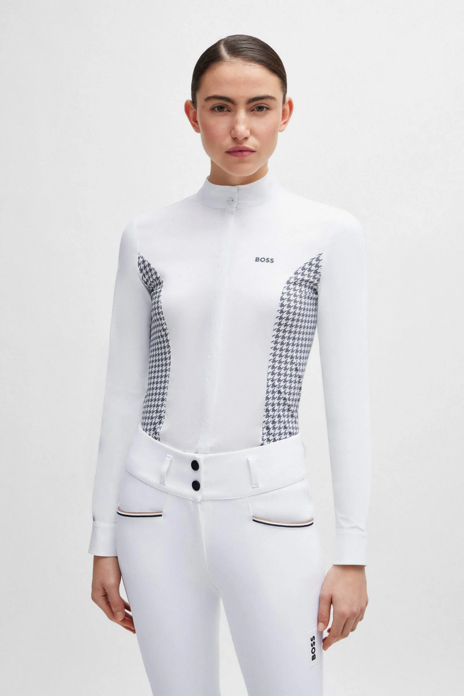 Hot Emma Show Blouse Houndstooth Women Show Clothing|Tops & T-shirts