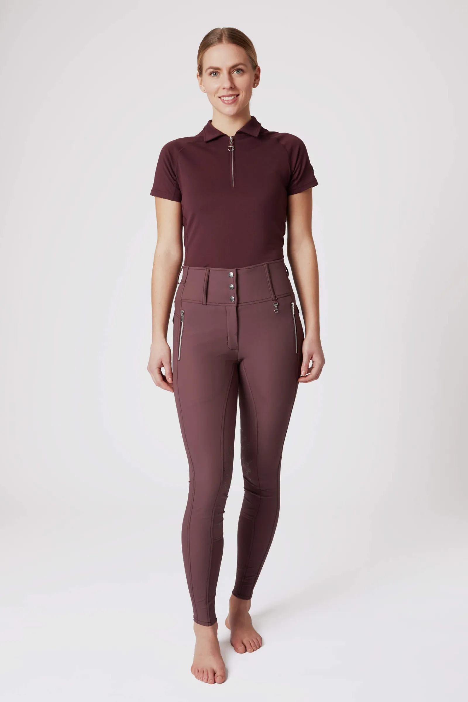New Andrea High Waist Silicone Knee Patch Breeches for Woman Knee Patch Breeches