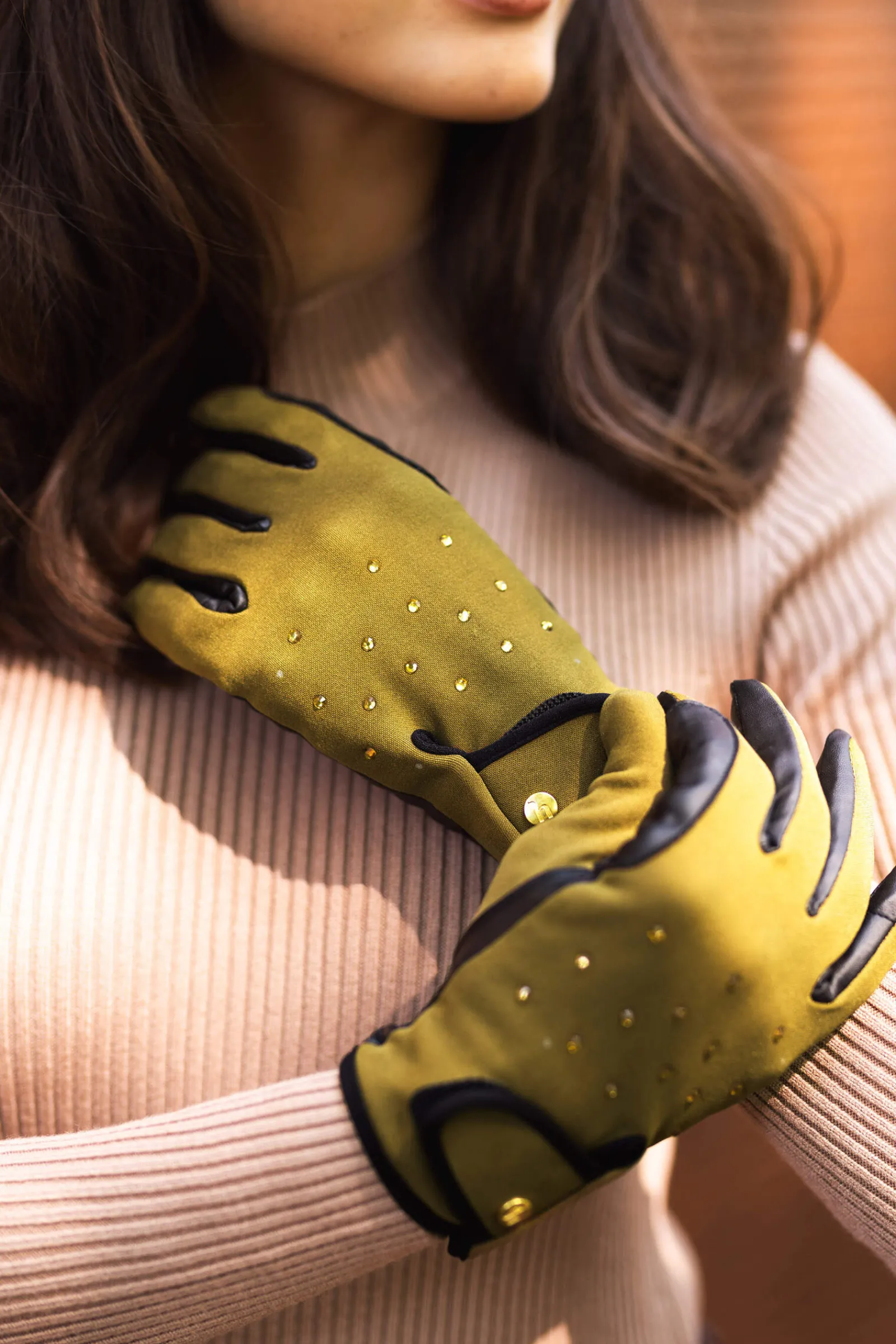 New Joana Winter Riding Gloves with Rhinestones Riding Gloves For Winter