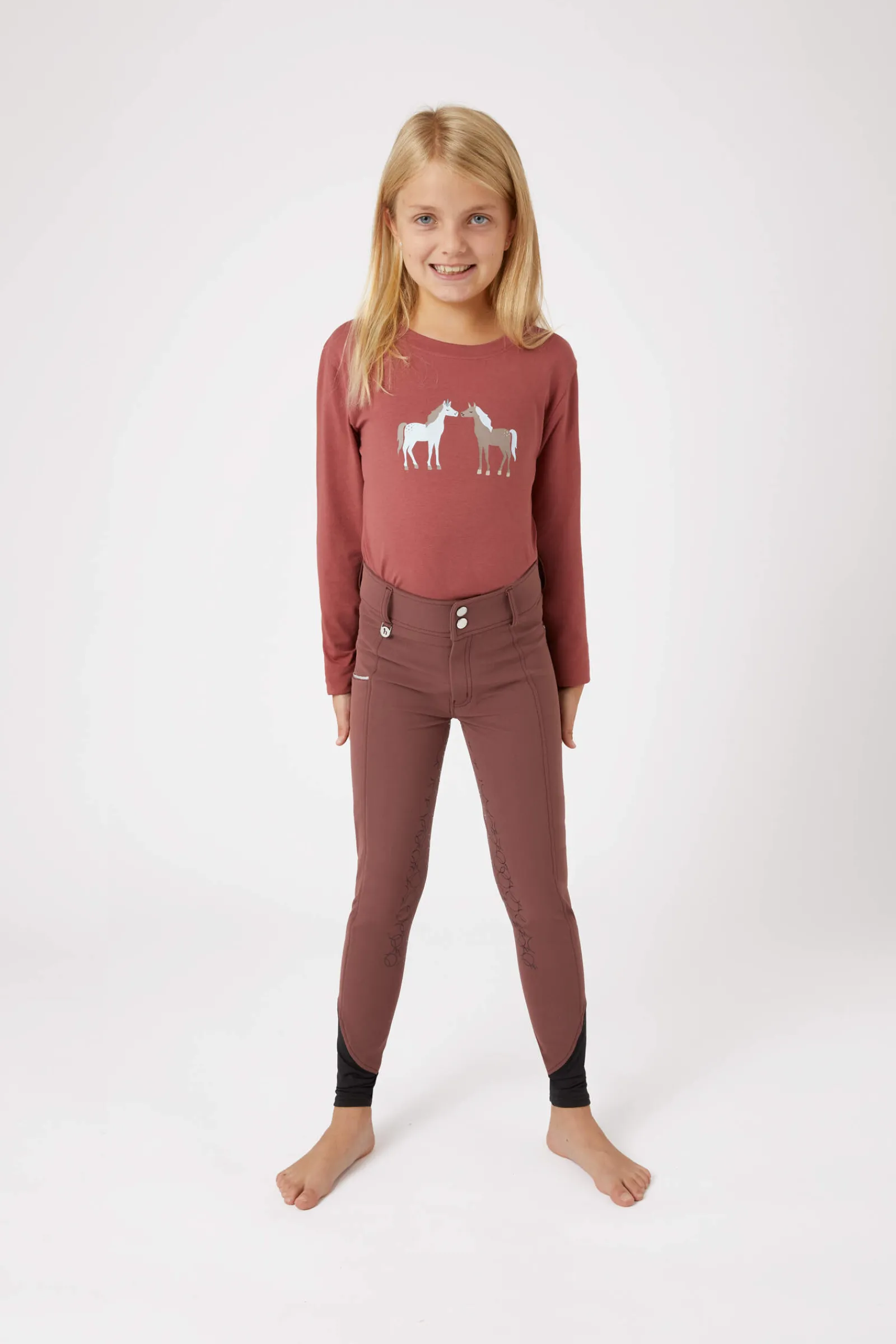 Outlet Leighton Teens Silicone Full Grip Breeches with Phone Pocket Kids Jodhpurs & Breeches