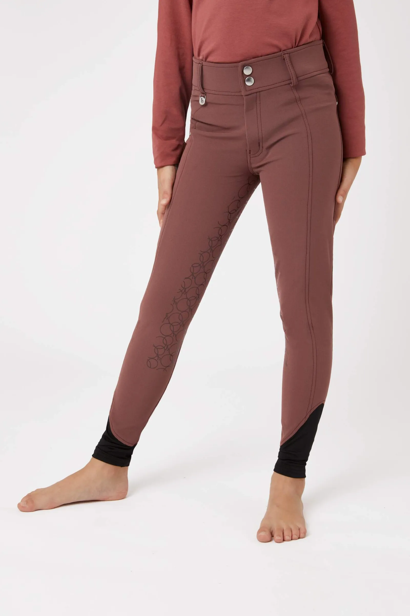 Outlet Leighton Teens Silicone Full Grip Breeches with Phone Pocket Kids Jodhpurs & Breeches