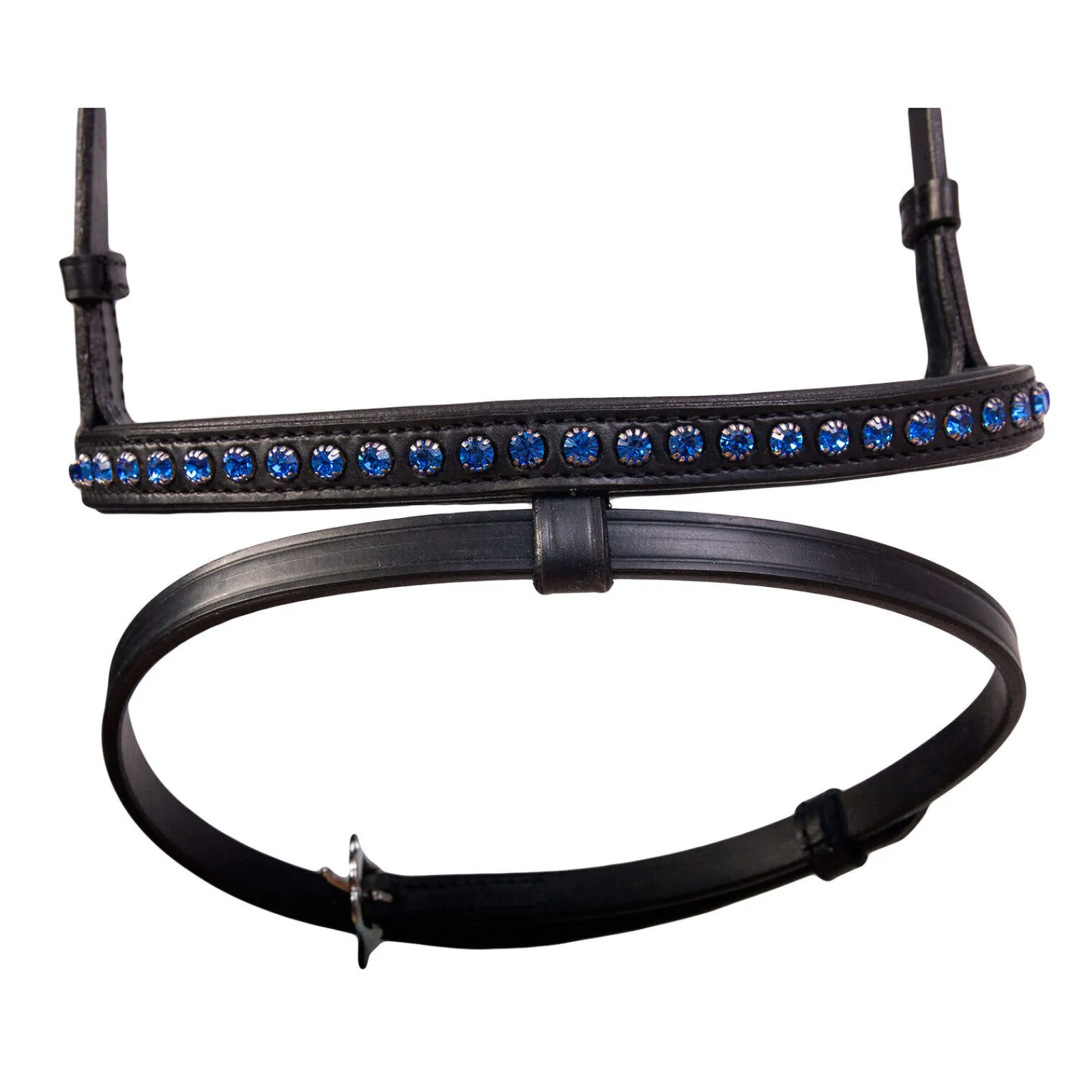 Hot Combined noseband, 1 row crystals Bridles & Nosebands