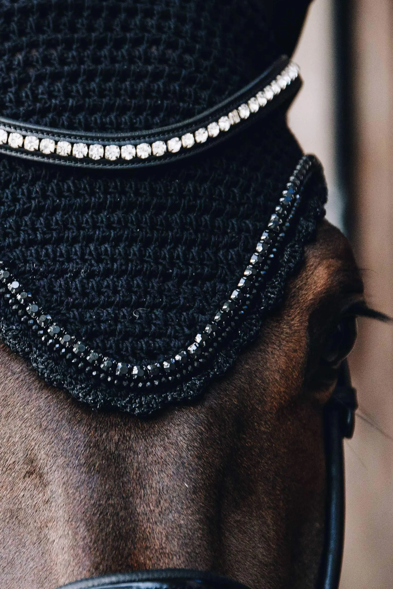 Outlet Horsewear Fly Veil Long Stone & Pearl Soundless Ear Bonnets & Fly Veils|Ear Bonnets & Fly Veils