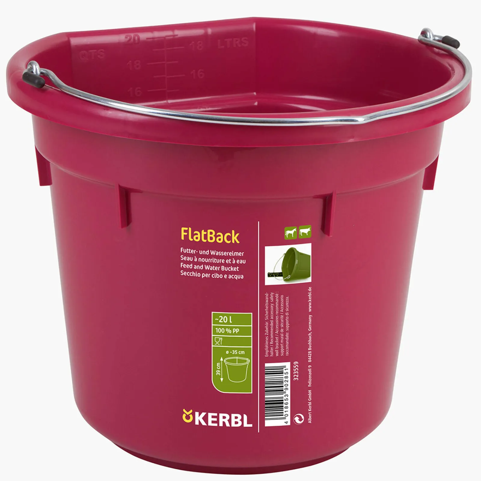 Outlet Feed and water bucket FlatBack ca. 20L Water Buckets & Troughs
