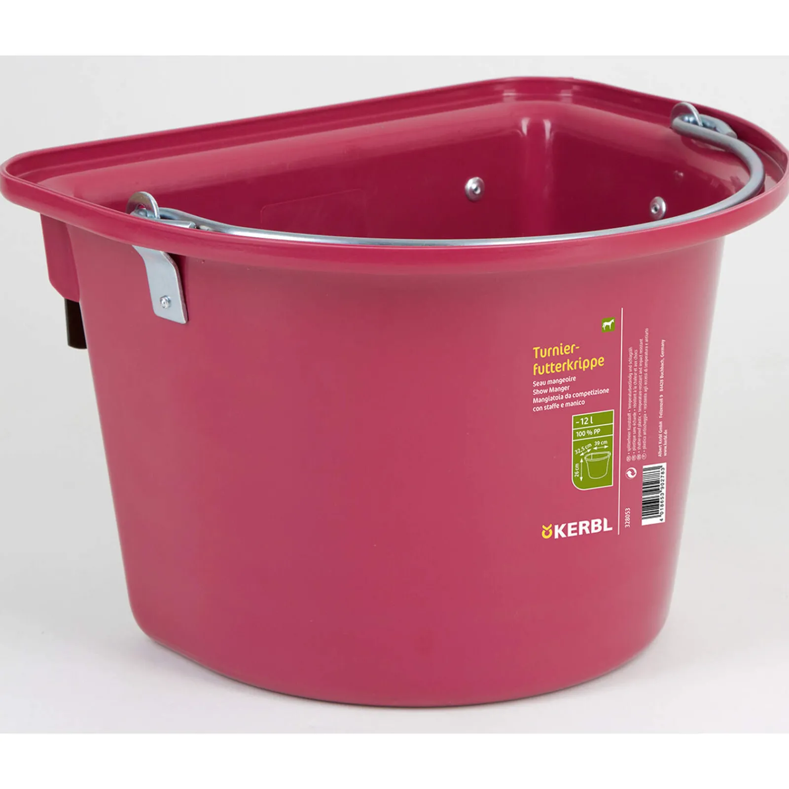 Clearance Show feeding bucket 12L, plastic w/ hook-in bail Feed Buckets
