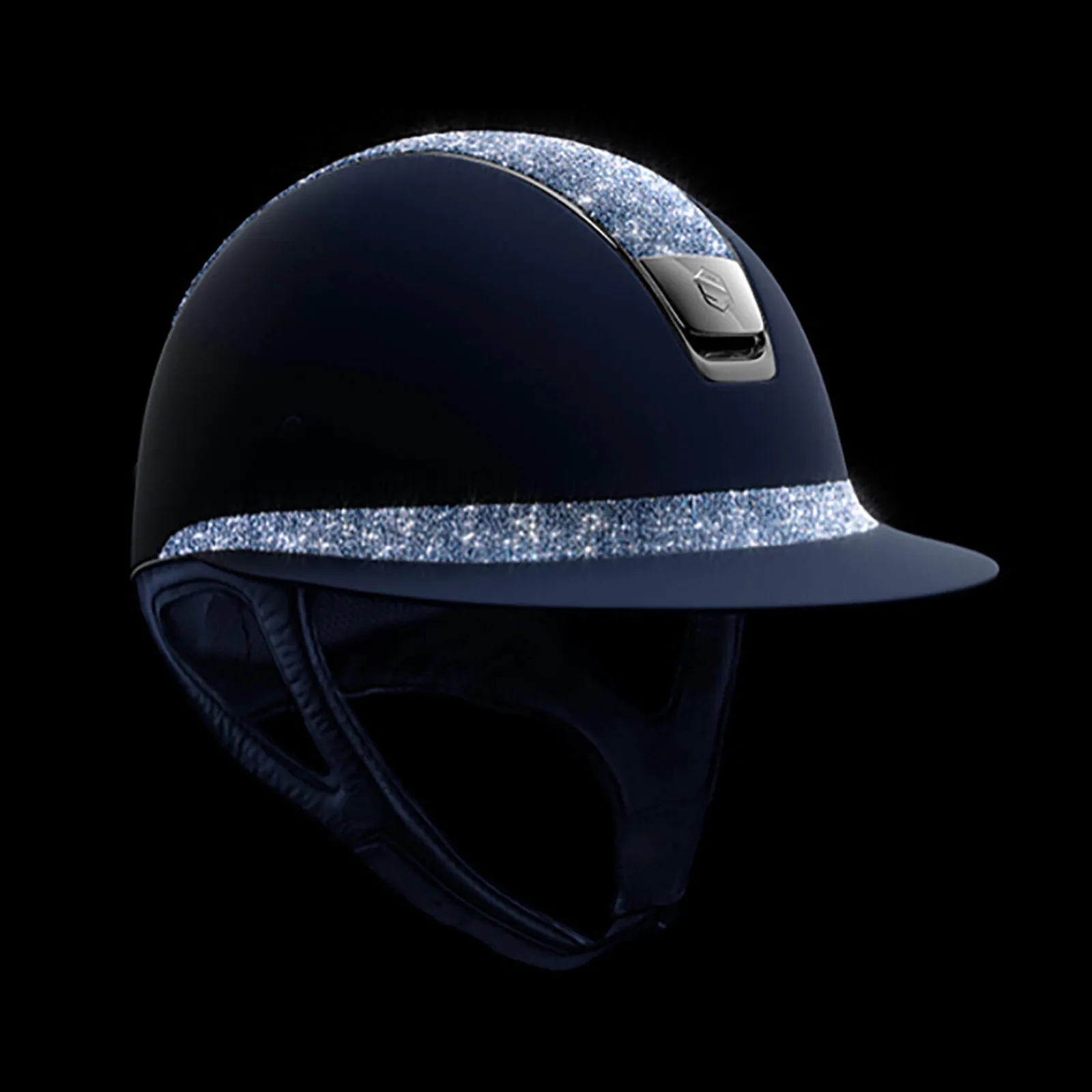 Online Miss Shield Shadowmatt Crystals Helmet, black chrome visor (without Liner) Riding Hats & Helmets
