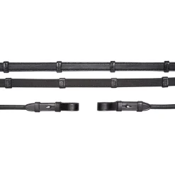 Clearance Schockemöhle Sports Reins,round,leather/rubber, Bridle reins round stiched Reins