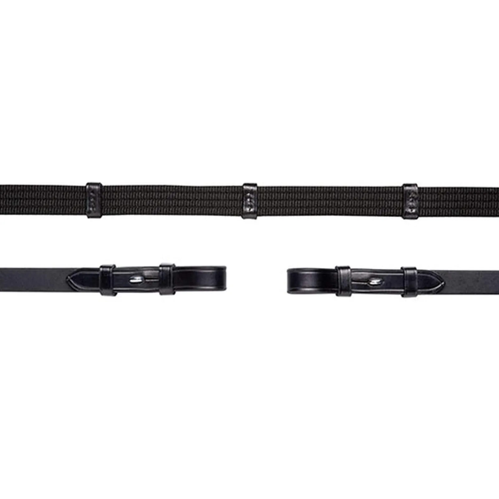 Hot Schockemöhle Sports Web reins, hook & stud, 5 stops,with martingale stoppe Reins
