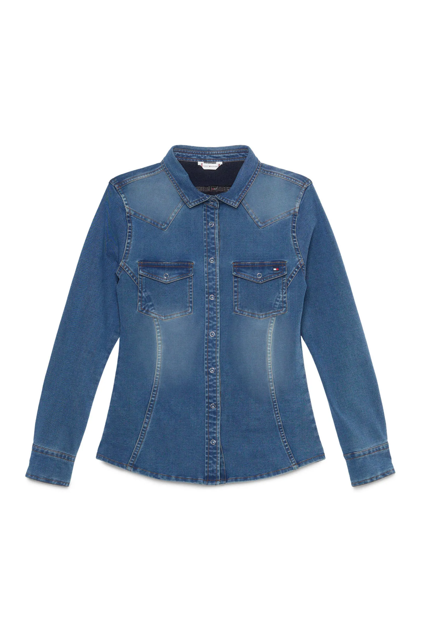 Outlet Tommy Hilfiger Equestrian Woodside Stretch Denim shirt Women Tops & T-shirts