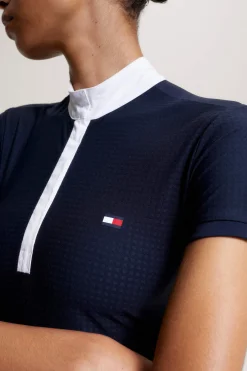 Hot Tommy Hilfiger Equestrian Chelsea Cooling Short Sleeve Logo Show Shirt Women Show Clothing|Tops & T-shirts