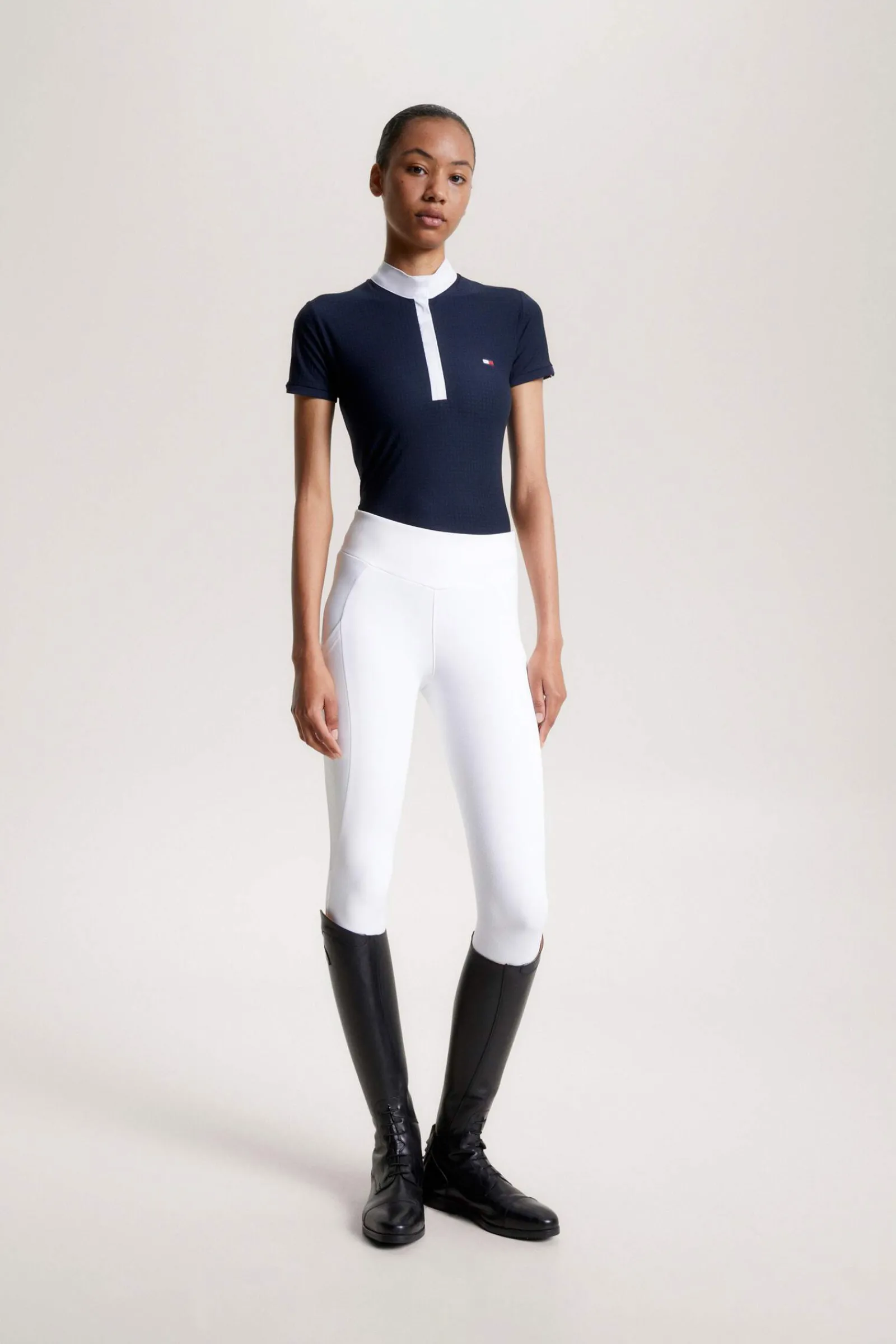 Hot Tommy Hilfiger Equestrian Chelsea Cooling Short Sleeve Logo Show Shirt Women Show Clothing|Tops & T-shirts