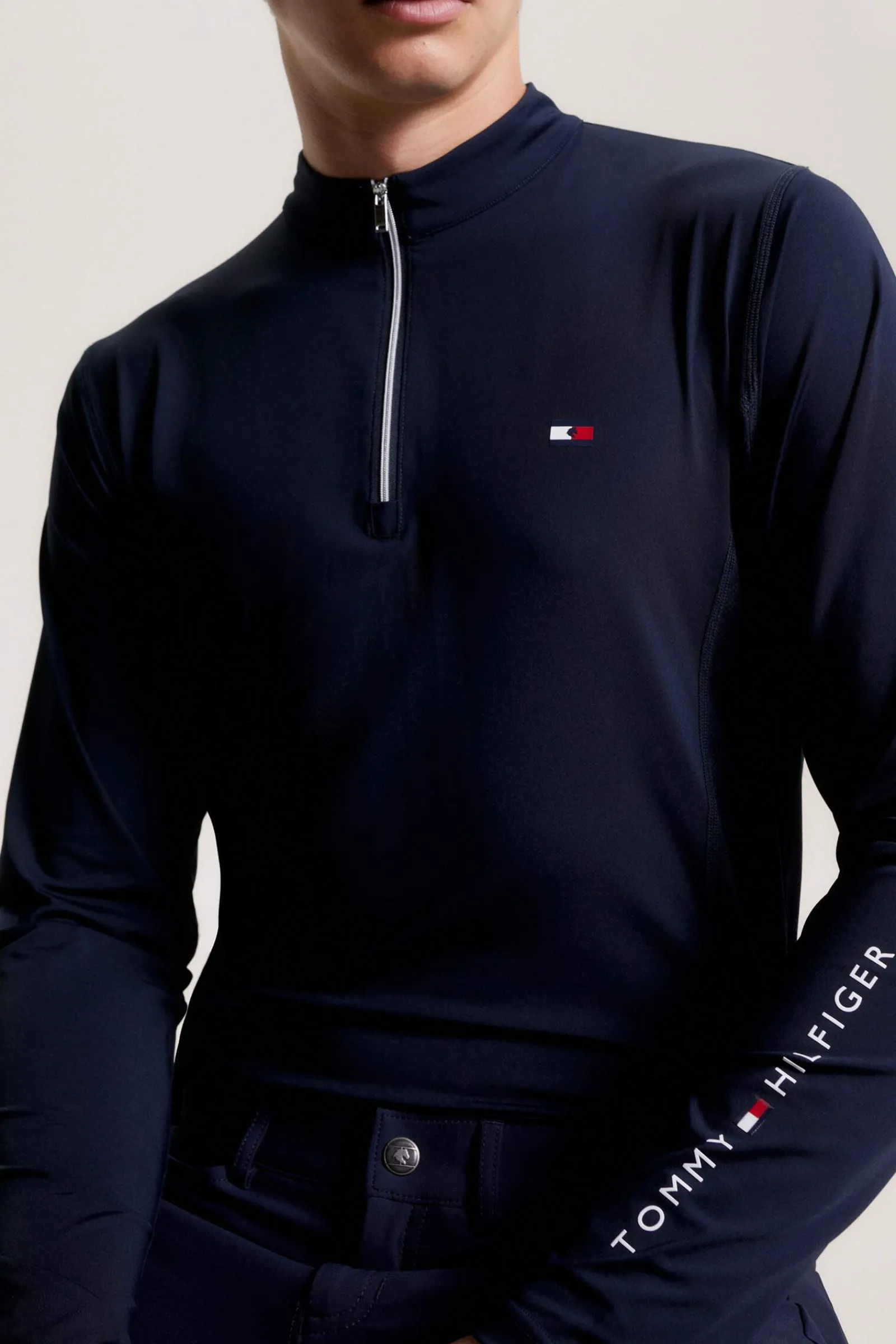 New Tommy Hilfiger Equestrian Wellington Long Sleeve 1/4 Zip Training Top Riding Shirts