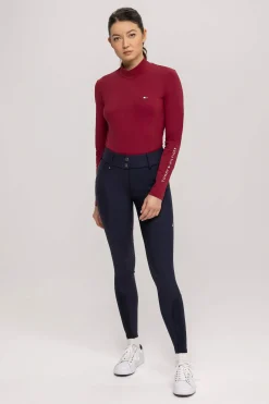 Fashion Tommy Hilfiger Equestrian High Neck Women´s Long Sleeve Baselayer Shirt Women Tops & T-shirts