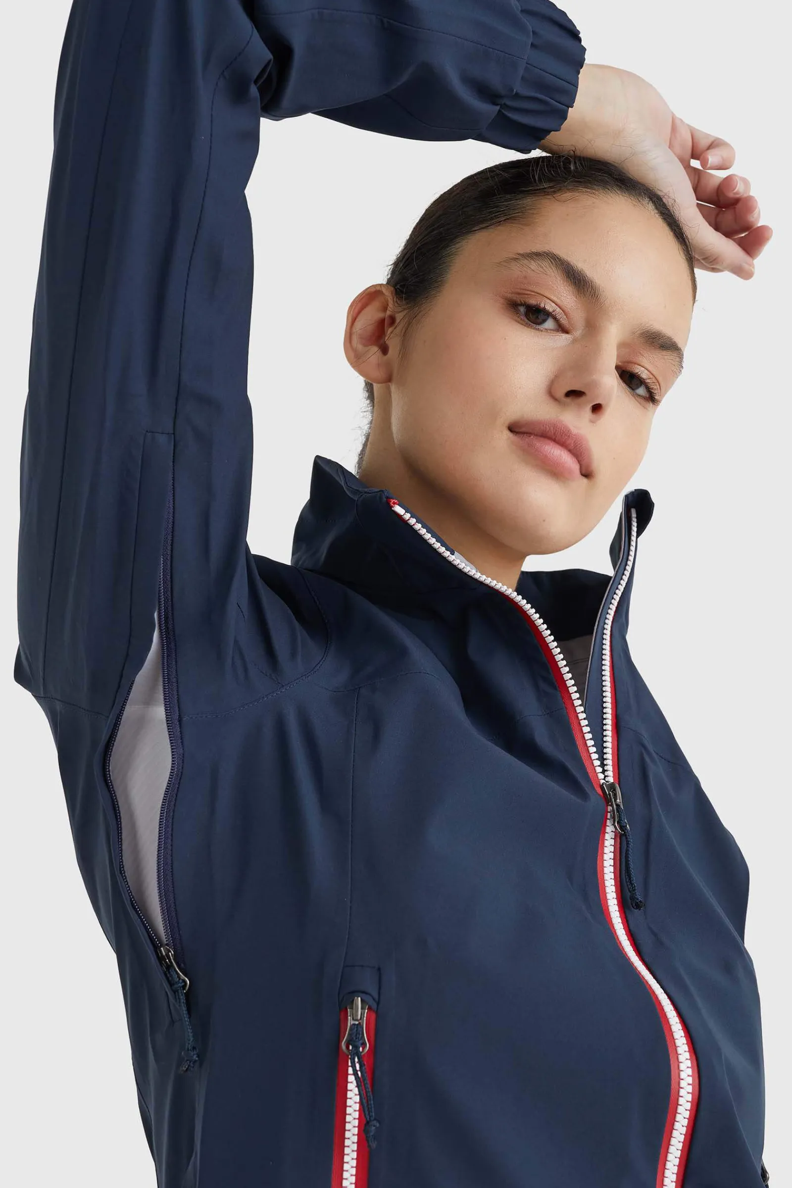 New Tommy Hilfiger Equestrian Unicolor Women Women Rain Clothing|Coats & Jackets