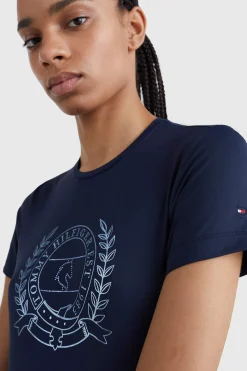 Online Tommy Hilfiger Equestrian Crest Rhinestone Performance Women Women Tops & T-shirts