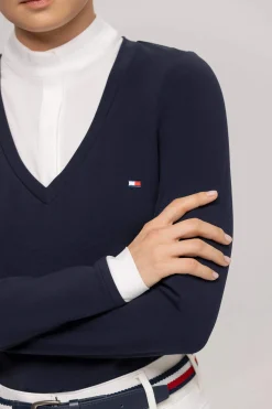 Hot Tommy Hilfiger Equestrian Montana Women´s 2-in-1 Show Shirt Women Show Clothing|Tops & T-shirts
