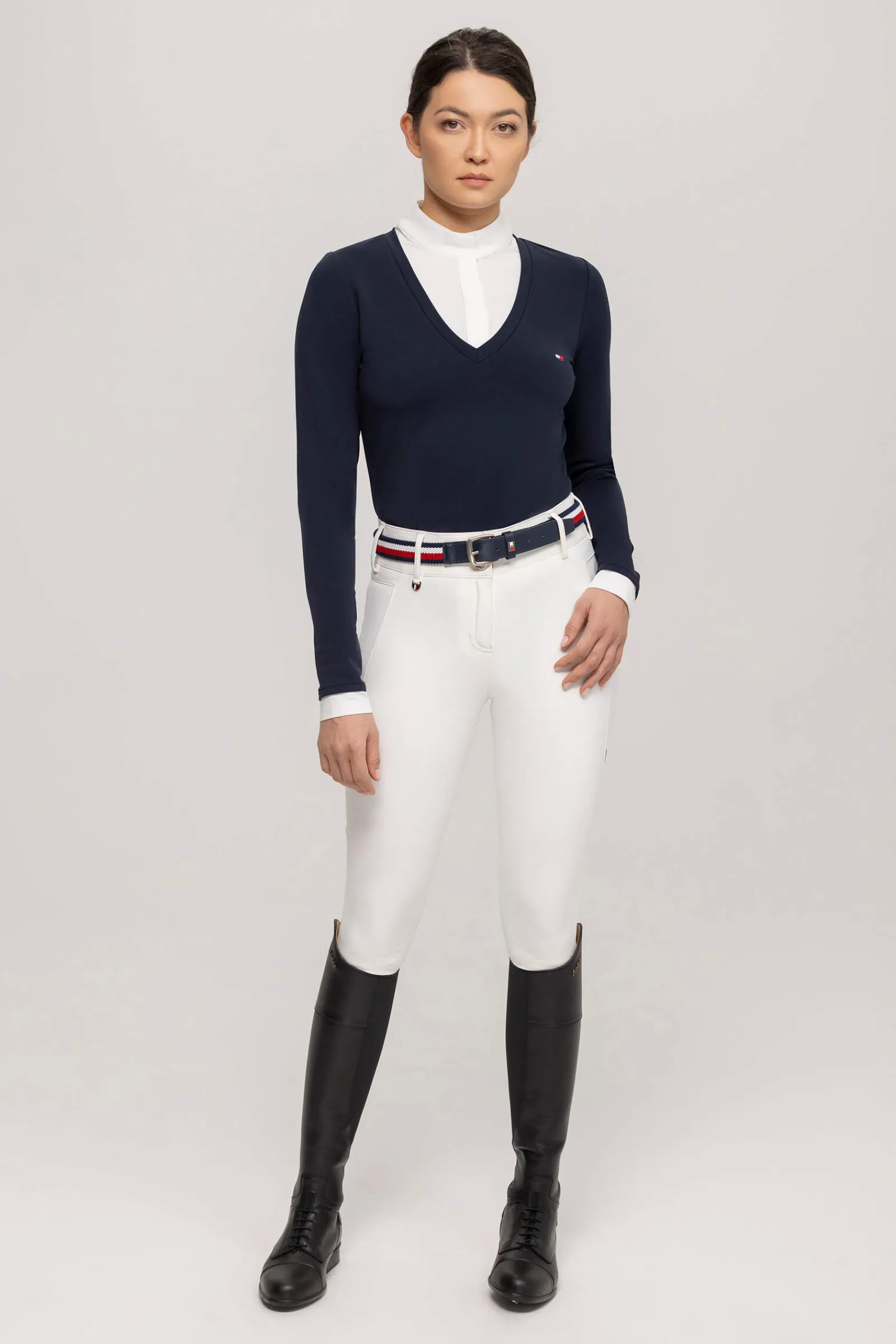 Hot Tommy Hilfiger Equestrian Montana Women´s 2-in-1 Show Shirt Women Show Clothing|Tops & T-shirts