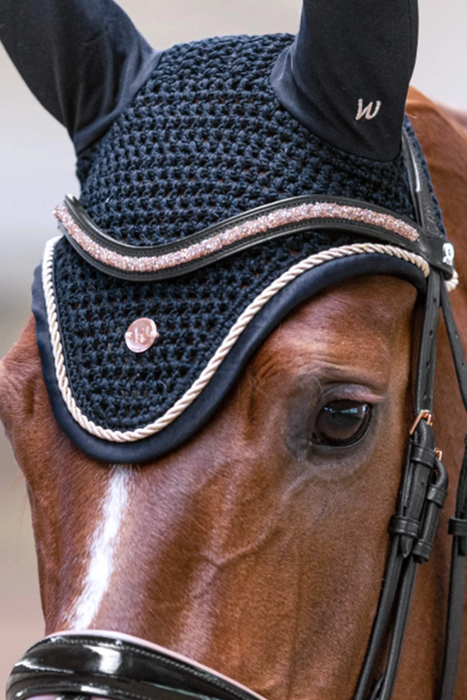 New Modern Rosé Fly Veil Ear Bonnets & Fly Veils|Fly Masks & Fringes